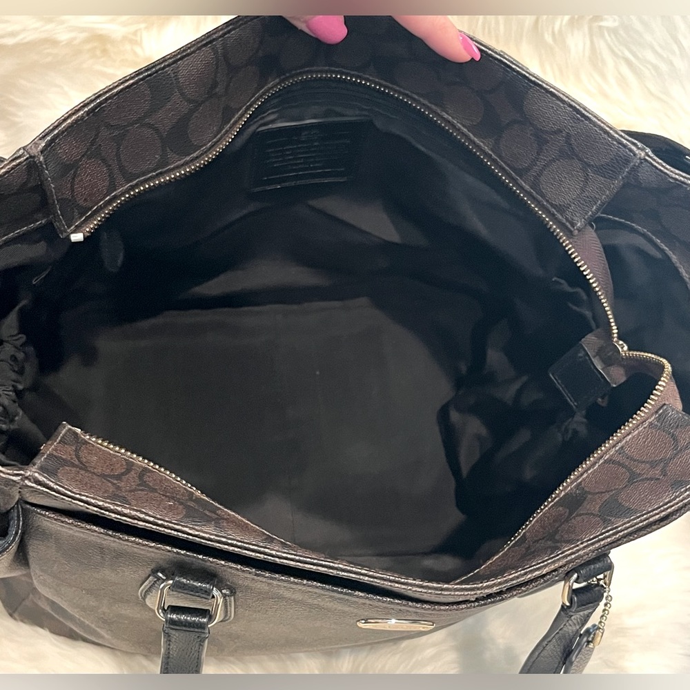 Coach Signature Coated Canvas Baby Bag-Brown/Black-MSRP $450 - Picture 10 of 16